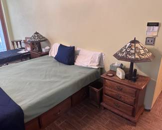 Pair of stained glass lamps
Matching night stands