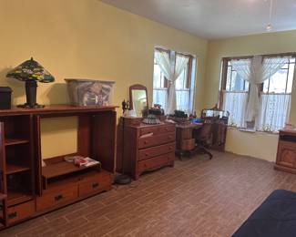 Another stained glass lamp
Bookcase and dresser