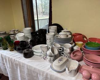 Fiestaware
Savior Vivre china - “Luscious “
Corelle Dishes
Viking Georgian Honeycomb Glasses
Mortals - Ivory China