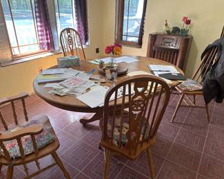 Round Wooden table and 4 chairs