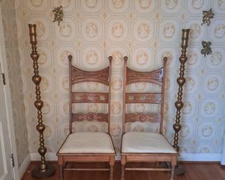 Pair Antique Art & Craft Chairs
