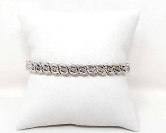 #906 • Sterling Silver Diamond Tennis Bracelet, 13g
