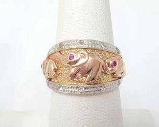 #736 • 14k Gold Ring with Ruby, 8g
