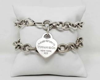 #902 • Sterling Silver Tiffany&Co Charm Bracelets, 66g
