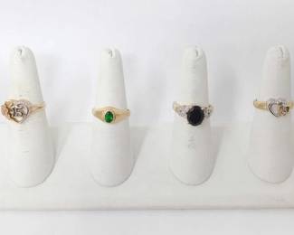 #718 • 4 14k Gold Rings, 14g
