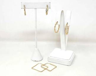 #776 • (3) Pairs of 14k Gold Hoop Earrings, 6g

