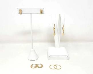#784 • (4) Pairs of 14k Gold Earrings, 6g
