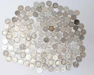 #1414 • Pre 1964 Roosevelt and Mercury Dimes, 354g
