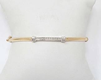 #824 • 10k Gold Bangle with Diamonds, 4g
