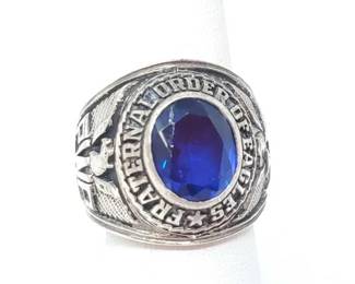 #908 • Sterling Silver Class Ring with Semi-Precious Stone, 26g
