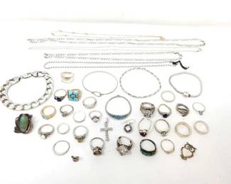 #900 • Sterling Silver Necklaces, Rings & Bracelets, 288g
