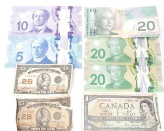 #1728 • (8) Foreign Currency Banknotes of Canada
