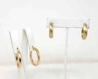 #764 • (2) 14k Gold Hoop Earrings, 7g
