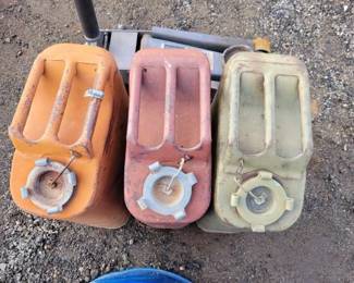 #80446 • 3 Antique Gas Cans
