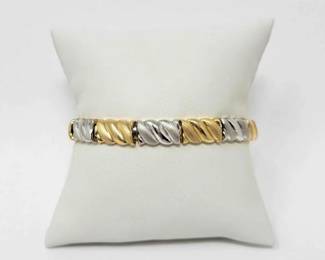 #706 • 14k Gold Two Tone Bracelet, 11g
