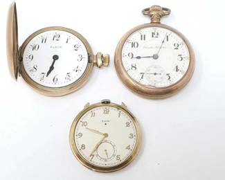 #1132 • (3) Gold Filled Pocket Watches
