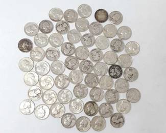 #1412 • 60 Pre 1964 Washington Quarters, 374g
