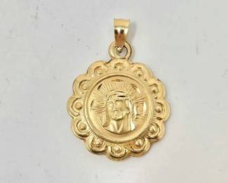 #796 • 14k Gold Double Sided Jesus Pendant, 5g
