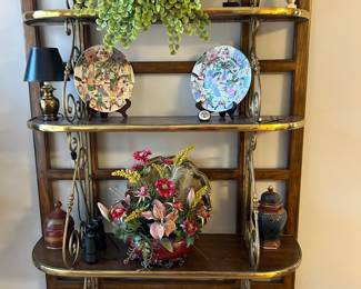 Beautiful wood with brass detail bakers shelf