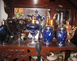 Carnival, Asian and cobolt glassware