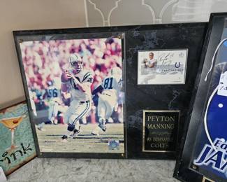 signed Peyton Manning collectible w/ COA