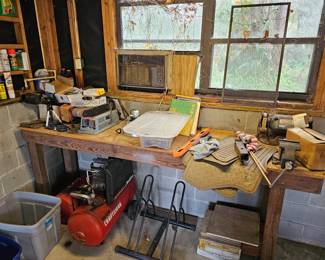 lots of garage items and tools