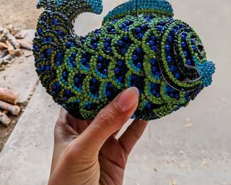 Swarovski fish  evening clutch 