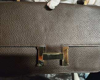 Hermes Constance shoulder bag,  grey and gold hardware