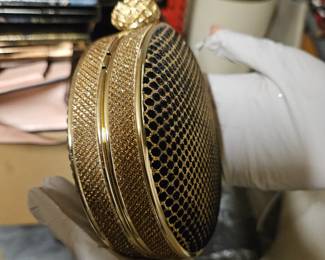 Gold and Swarovski crystal evening clutch. 
