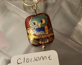 Cloisonne Owl Pendant Necklace