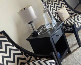 2 - Linon Radio City Padded Accent Chair in Black Fabric