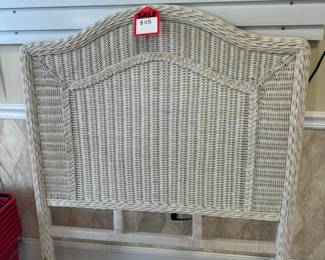 Tommy Bahama Style Coastal White Twin Size Wicker Headboard 