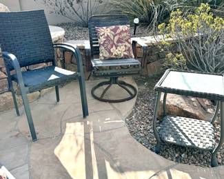 Outdoor metal and plastic furniture
