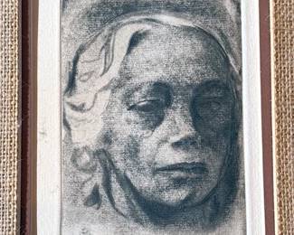 Käthe Kollwitz "Self Portrait" original etching, 1930s (early German feminist artist)
