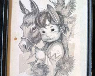 Monteague, "Billy Big Pine" pencil drawing