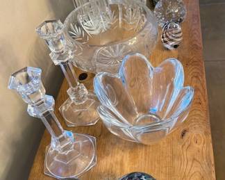 Crystal and glass decor, blown glass paperweights