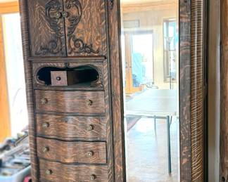 Wardrobes (2) including this Antique Tigerwood wardrobe (moves in 3 pieces)
