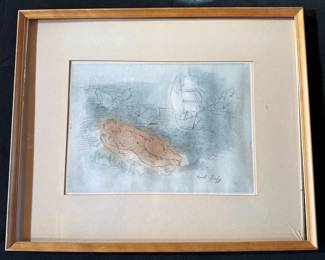 Raoul Dufy "Illuminations Nouvelles" lithograph or drawing, 1953 (French painter)
