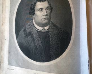 1882 A.J. Holman & Co. German illustrated Bible
(Martin Luther panel)