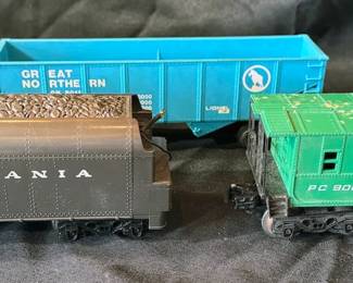 Antique Gilbert American Flyer trains, tracks, original boxes, instruction manual
Vintage Tyco trains, in boxes
Lionel trains
