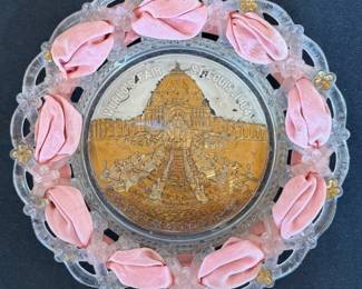 vintage 1904 St. Louis World's Fair plate with original ribbon