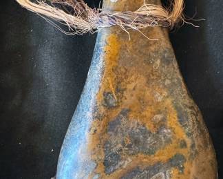 Gunpowder container with original twine strap