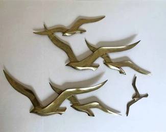 Mid Century Brass Wall Sculpture