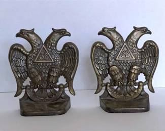 32 Degree Masonic Double Headed Eagle Book Ends 