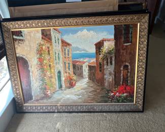 $290~ OIL ON CANV'AS STREET SCENE . ARTIST SIGNED 401/2" X 29