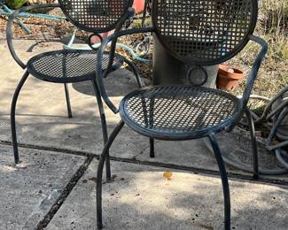 $60 ~ PAIR OF METAL MESH GARDEN CHAIRS 