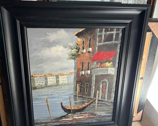 $290~ARTIST SIGNED VENICE OIL ON CANVAS