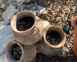 $48~ SET OF THREE TRRACOTTA POTS 