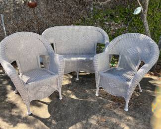 $525~ OBO ~ THREE PIECE RATTAN GARDEN SET 