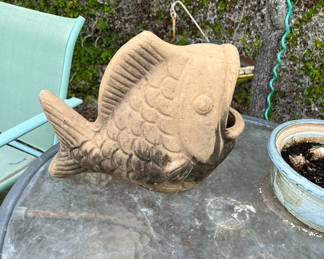 $34~ TERRACOTTA FISH PLANTER 
